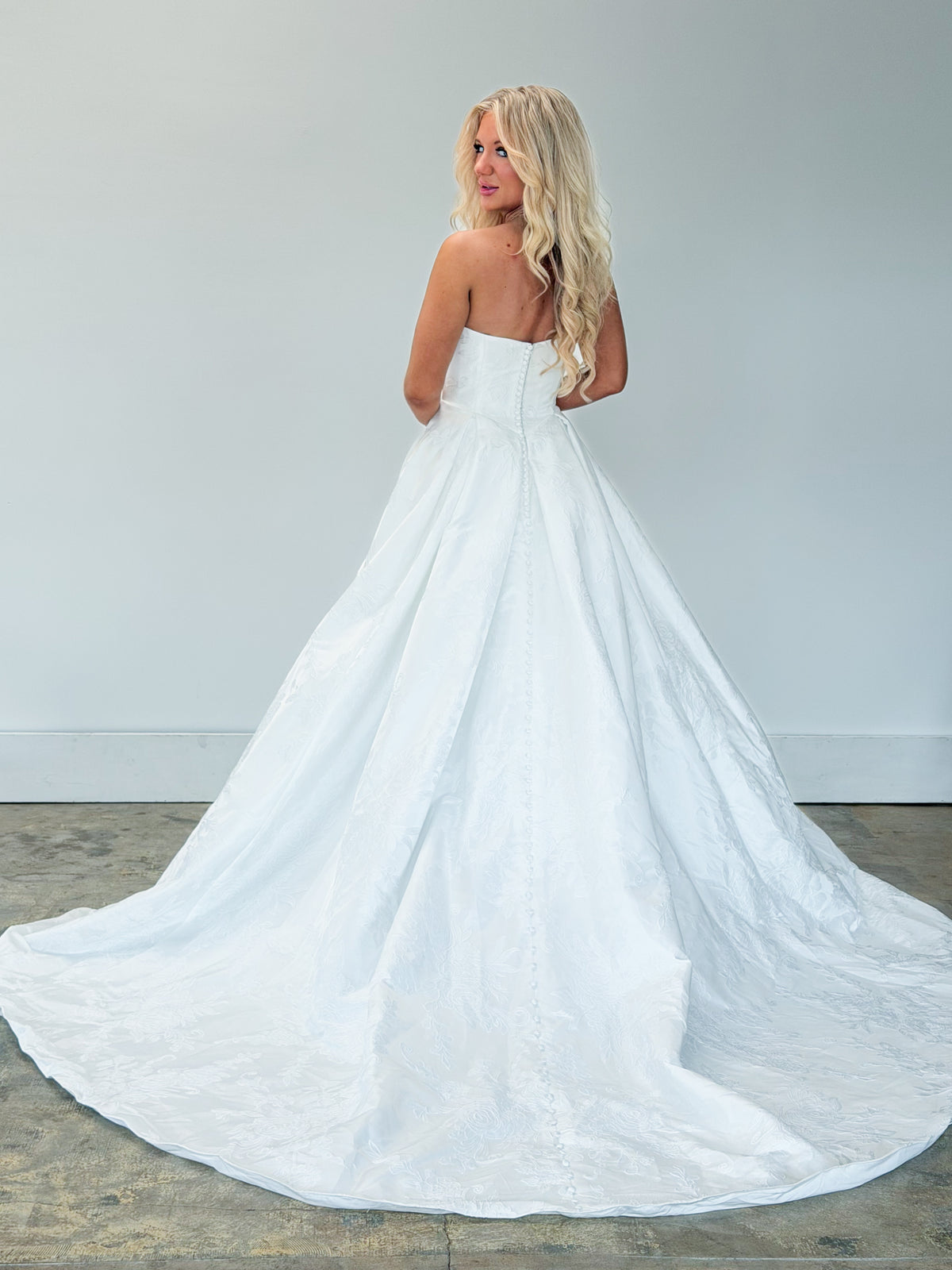 34447-Brocade A-line Wedding Dress