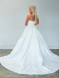 34447-Brocade A-line Wedding Dress