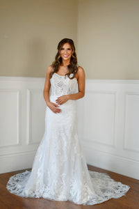 31586 - Romantic Fit and Flare Gown with Structured Silhouette