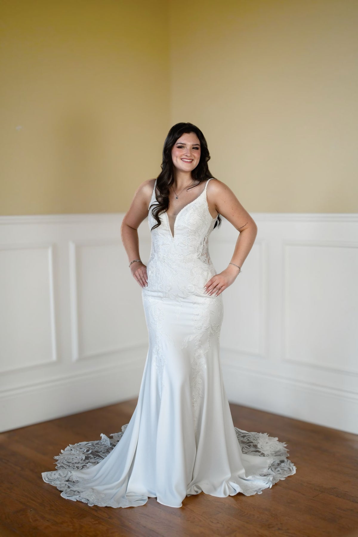 29815 - Elegant Fit & Flare Bridal Dress with Beaded Details