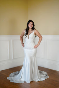 29815 - Elegant Fit & Flare Bridal Dress with Beaded Details