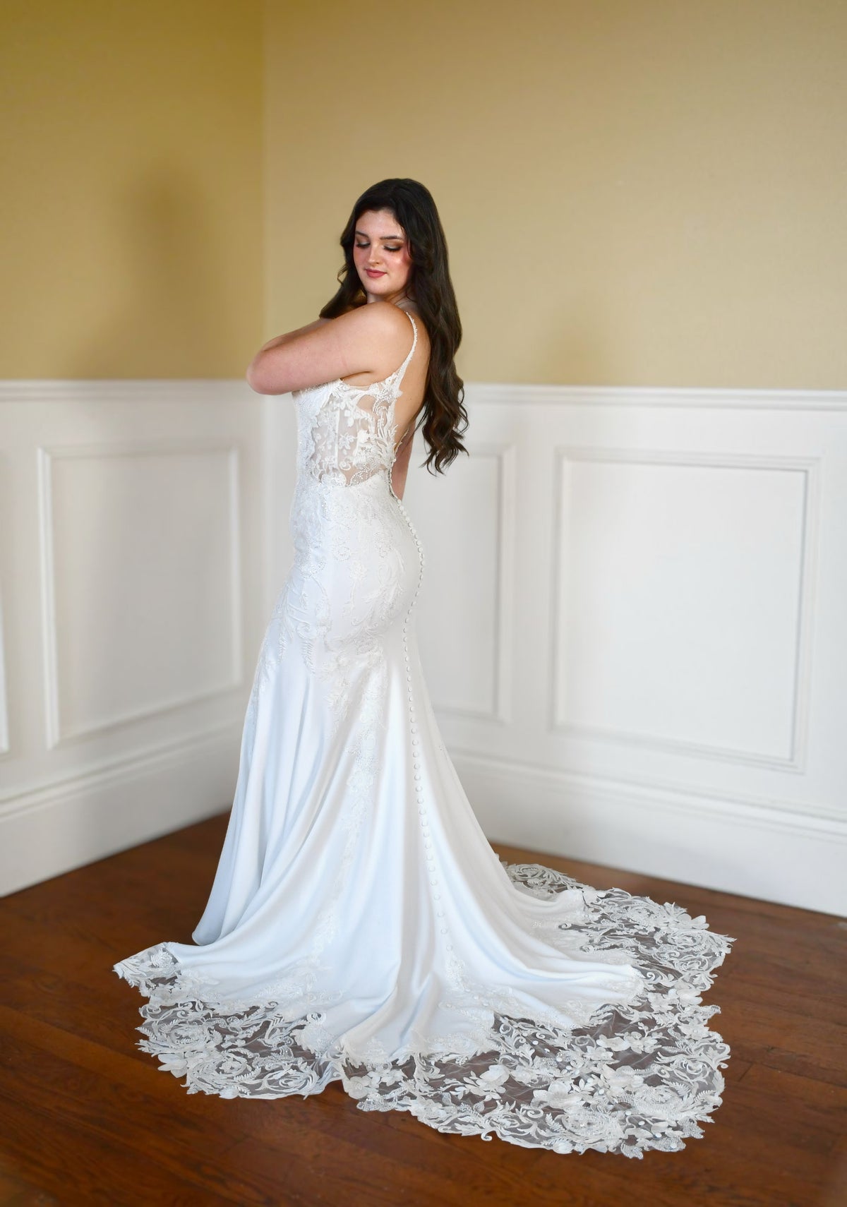 29815 - Elegant Fit & Flare Bridal Dress with Beaded Details