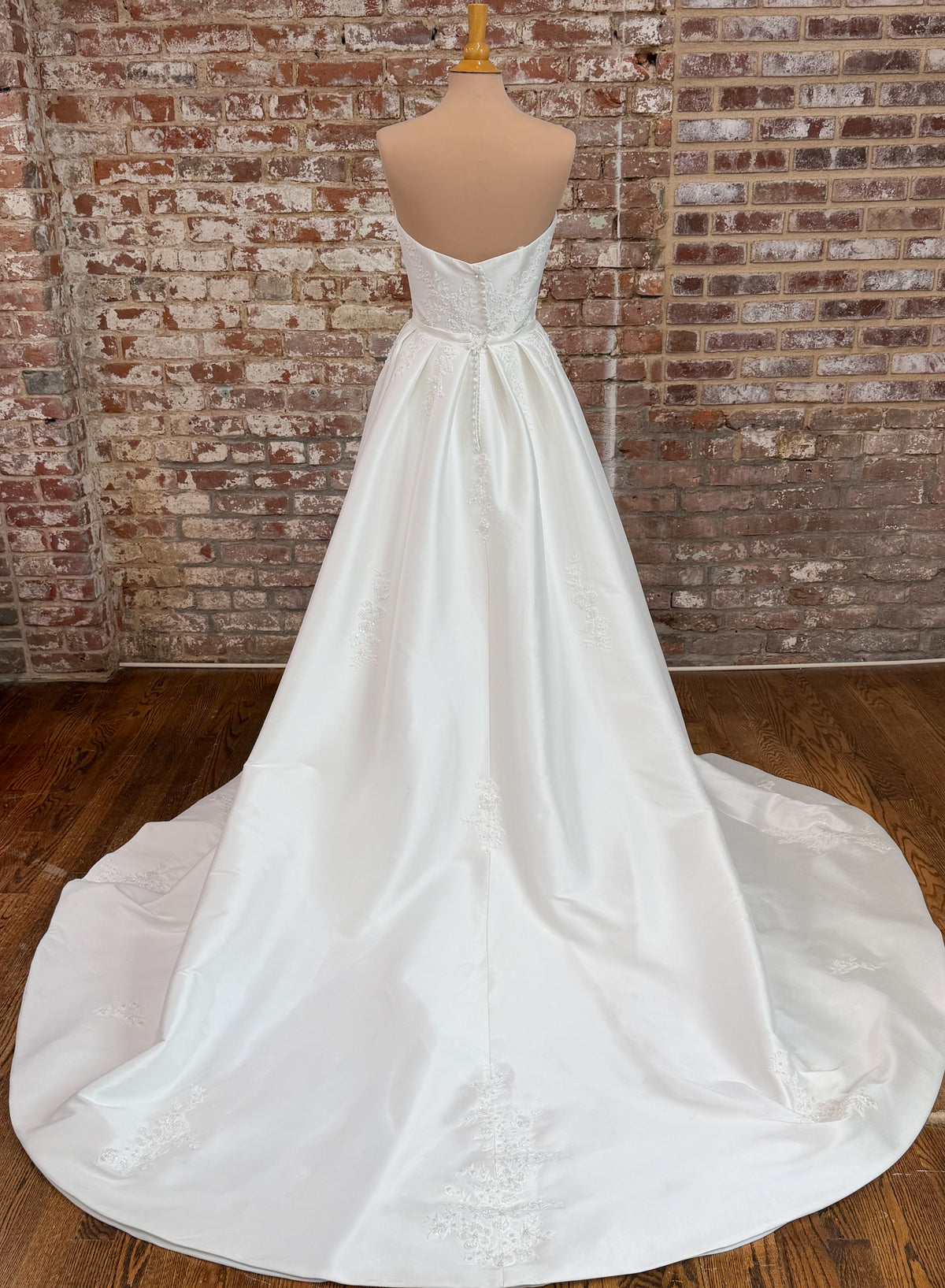 33335-Elegant satin fit-and-flare wedding dress