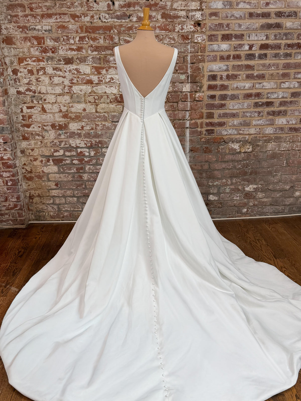 33327-Timeless Satin Square Neck Wedding Dress
