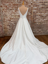 33327-Timeless Satin Square Neck Wedding Dress
