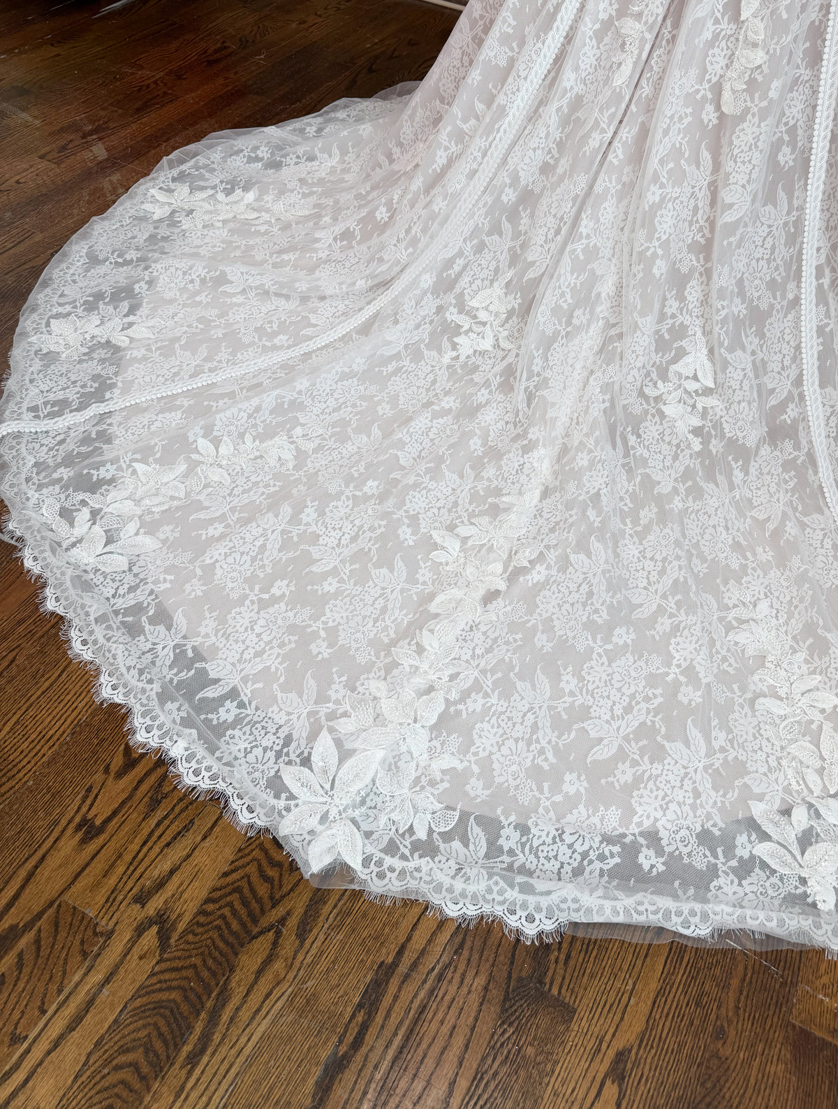34391-Boho Off the Shoulder A-Line Wedding Dress