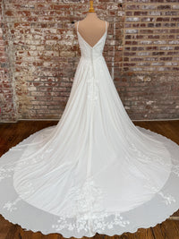 34404-A-Line with a Deep V-Neckline Wedding Dress