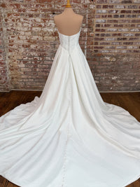 34435-Strapless Satin with Lace Bodice Wedding Dress