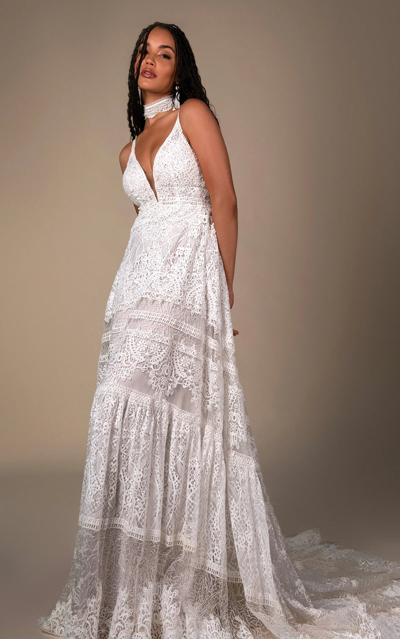33602 - Romantic A-Line Wedding Gown with Flowy Skirt