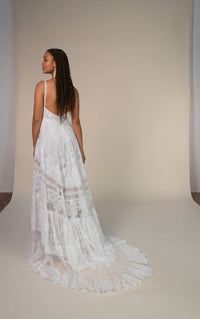 33602 - Romantic A-Line Wedding Gown with Flowy Skirt