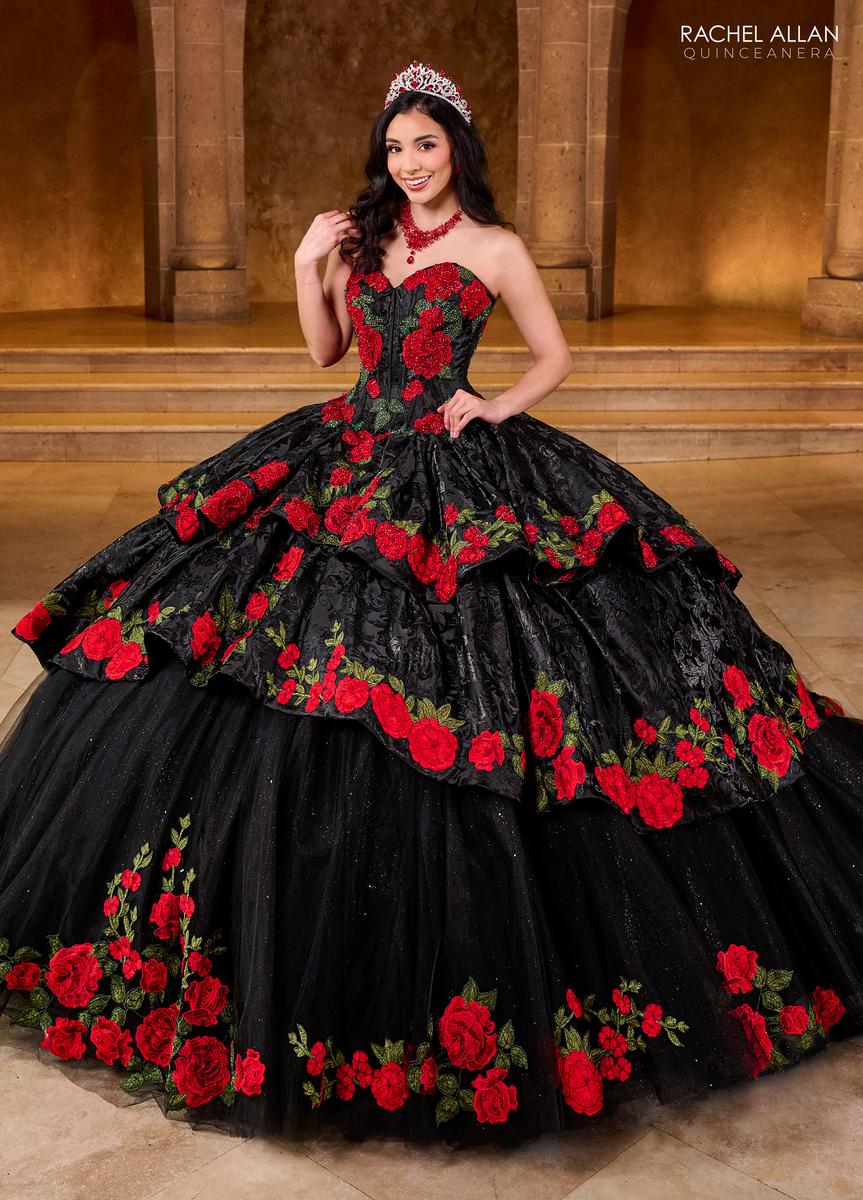 Rachel Allan Quinceanera Dress RQ5006 10 / Black red