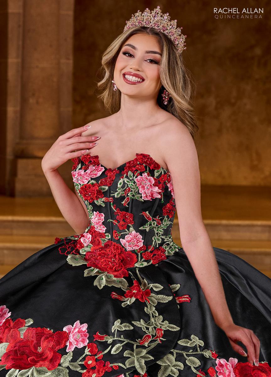 Rachel Allan RQ5007 Off-Shoulder Ballgown with Floral Embroidery normansbridal Rachel Allan RQ5007 Off-Shoulder Ballgown with Floral Embroidery normansbridal