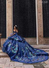 Rachel Allan RQ5016 Quinceañera Dress - Strapless Ballgown with Floral Embroidery