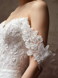 34835-Glimmering sequin lace basque waist wedding dress