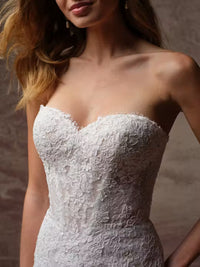 34833-Sweetheart Neckline Sequin Tull Fit-and-Flare Wedding Dress
