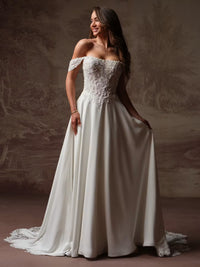 34846-Delicate beaded lace bodice wedding dress
