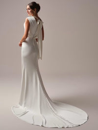 34829-Elegant high neck modern sheath wedding dress