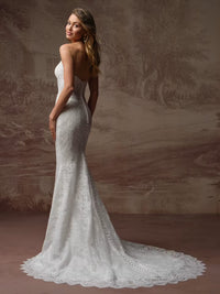 34836-Sultry basque waist glitter tulle lace wedding dress
