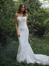 34836-Sultry basque waist glitter tulle lace wedding dress