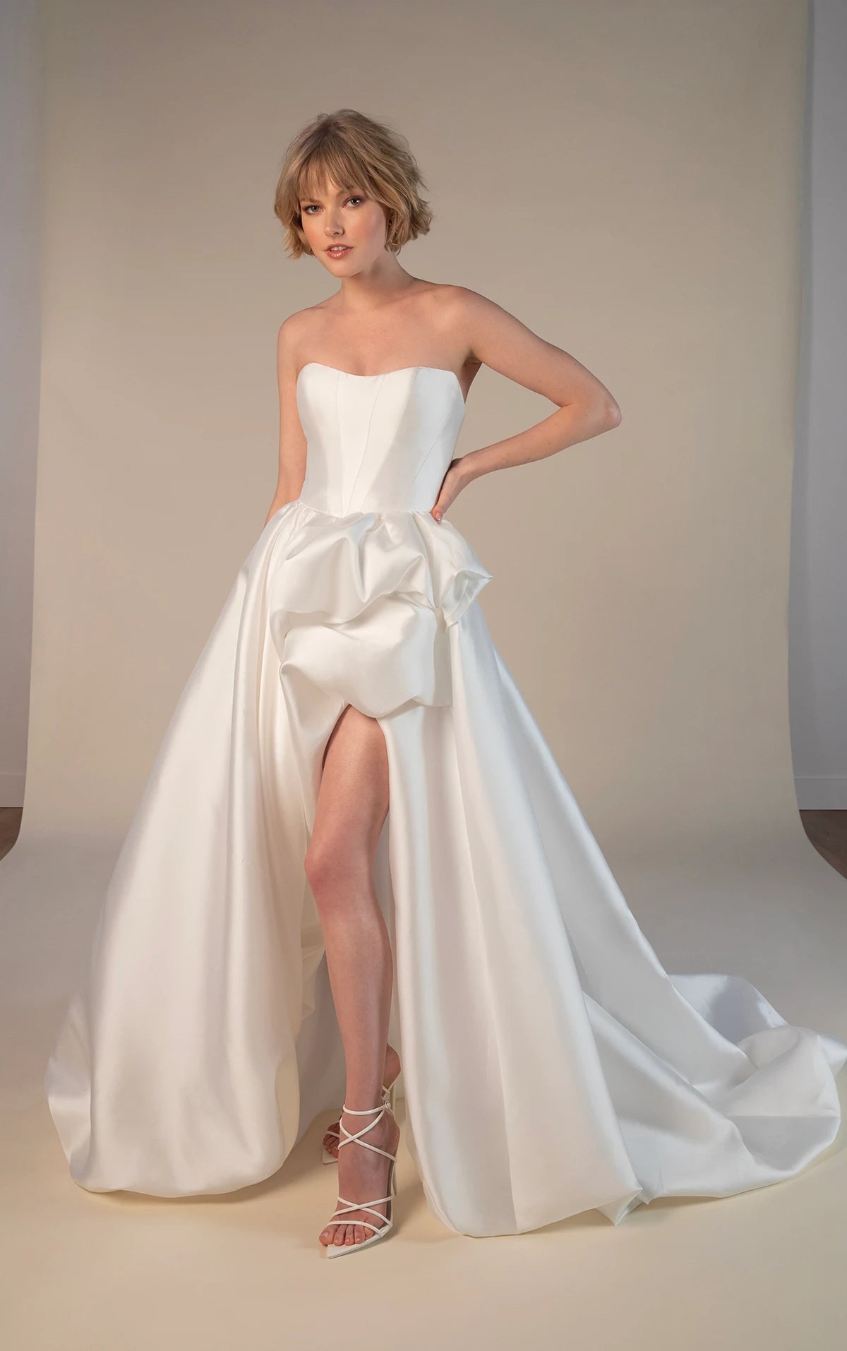 33384 - Romantic A-Line Wedding Gown with Luxe Taffeta Fabric