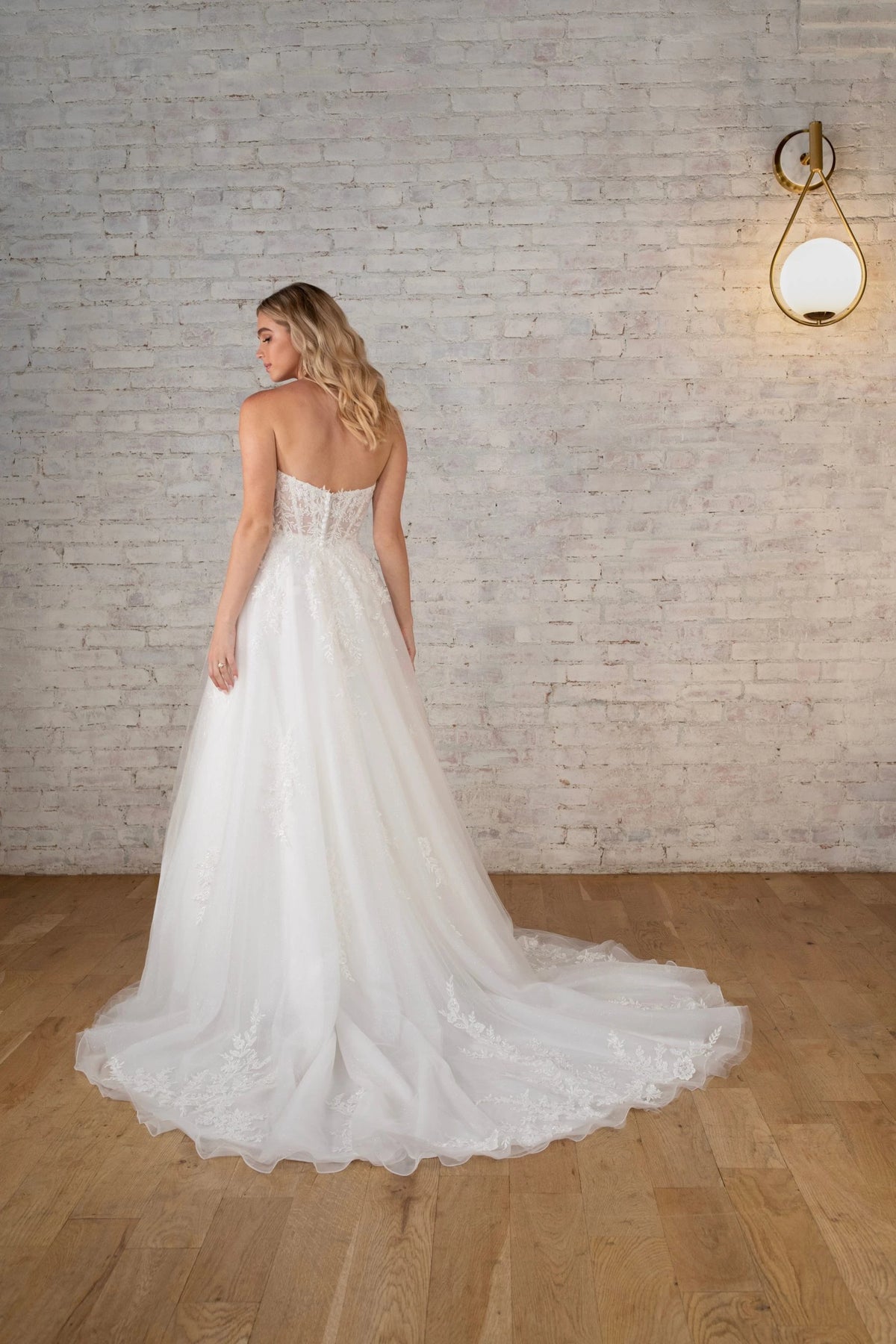 7810-Plus Size Lace and Tulle A-line Wedding Dress
