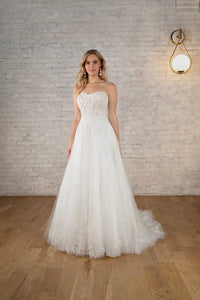 7810-Plus Size Lace and Tulle A-line Wedding Dress