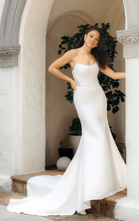 33417 - Romantic Fit and Flare Gown with Structured Silhouette