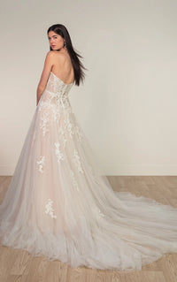 33634 - Soft A-Line Bridal Dress with Lace Detailing