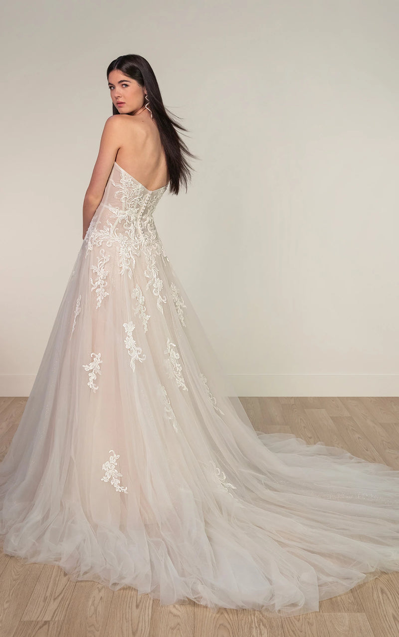 33634 - Soft A-Line Bridal Dress with Lace Detailing