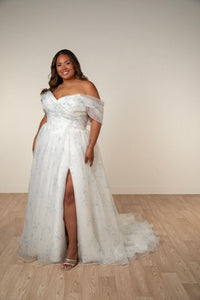 33633 - Romantic A-Line Wedding Gown with Flowy Skirt