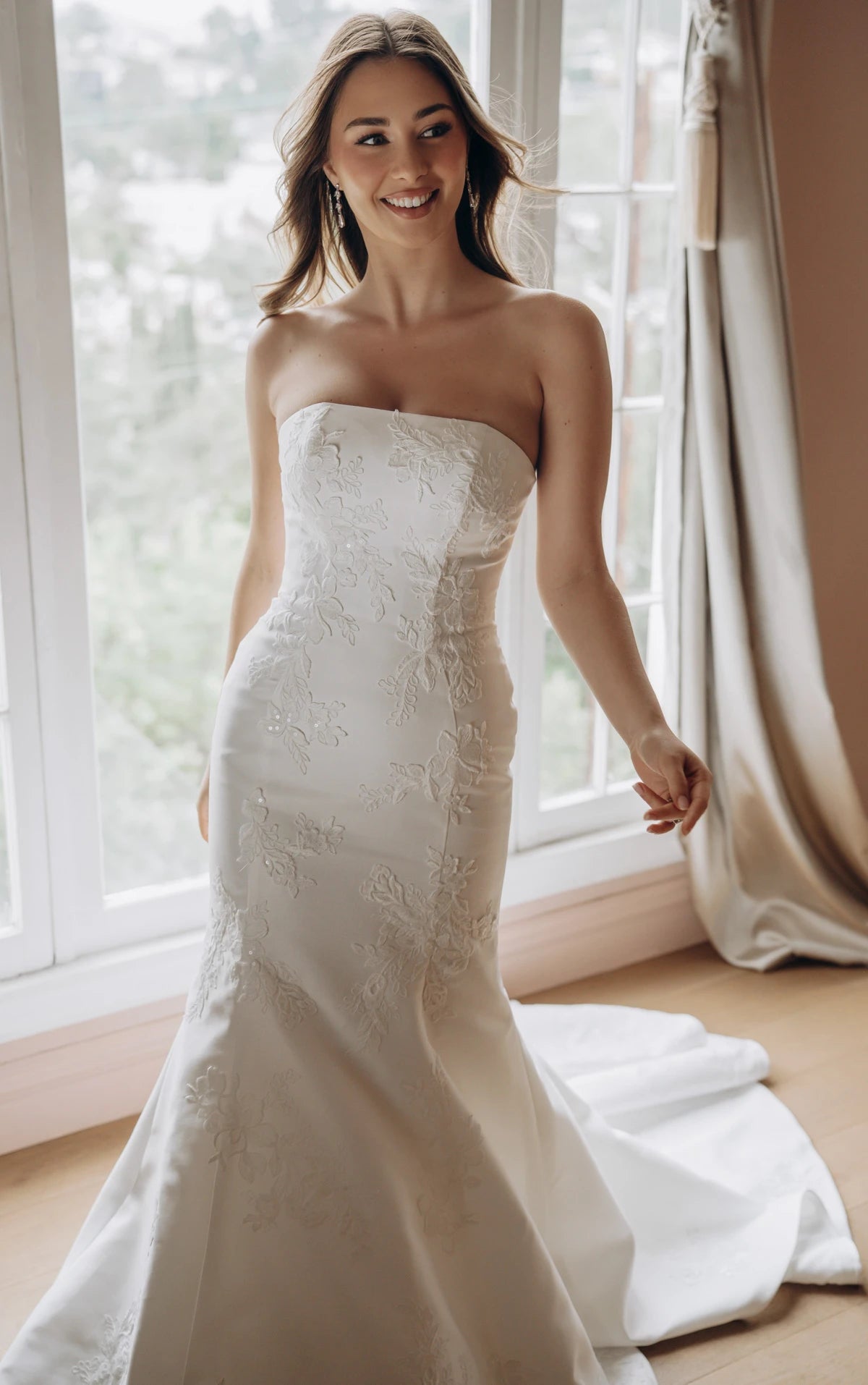 34557-Strapless Mikado Mermaid Wedding Gown