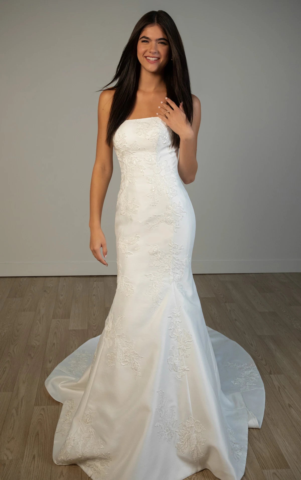 34557-Strapless Mikado Mermaid Wedding Gown