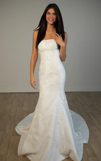 34557-Strapless Mikado Mermaid Wedding Gown