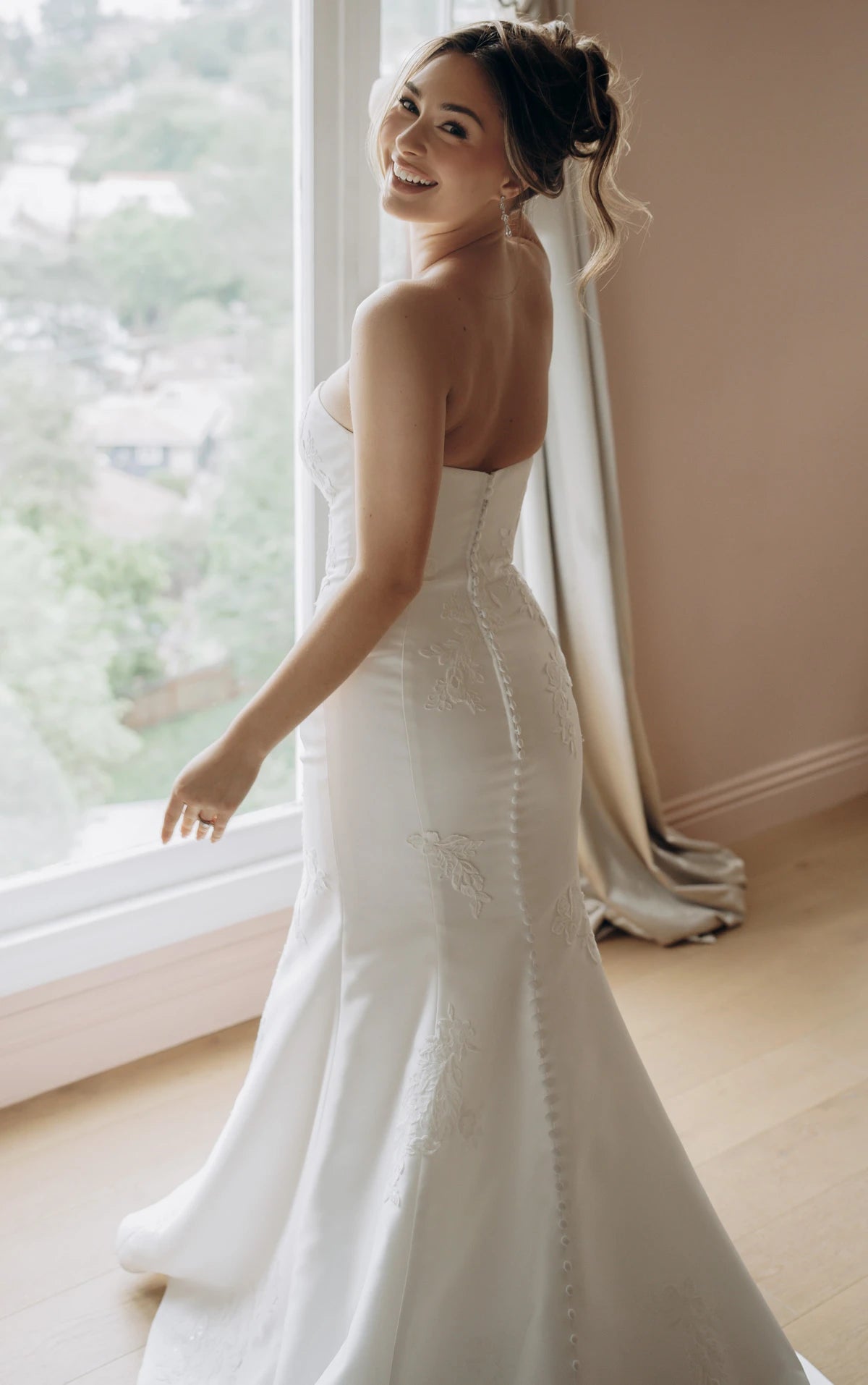 34557-Strapless Mikado Mermaid Wedding Gown