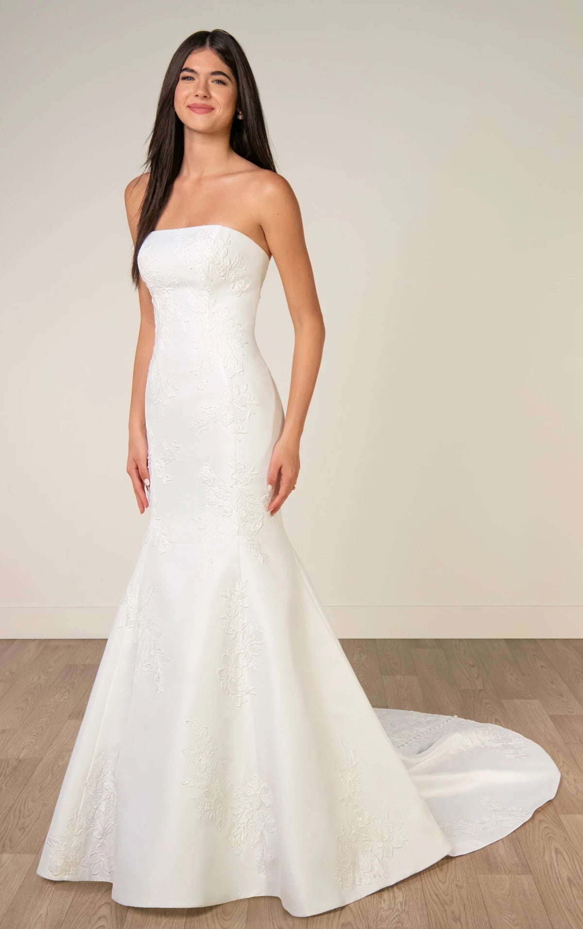 34557-Strapless Mikado Mermaid Wedding Gown