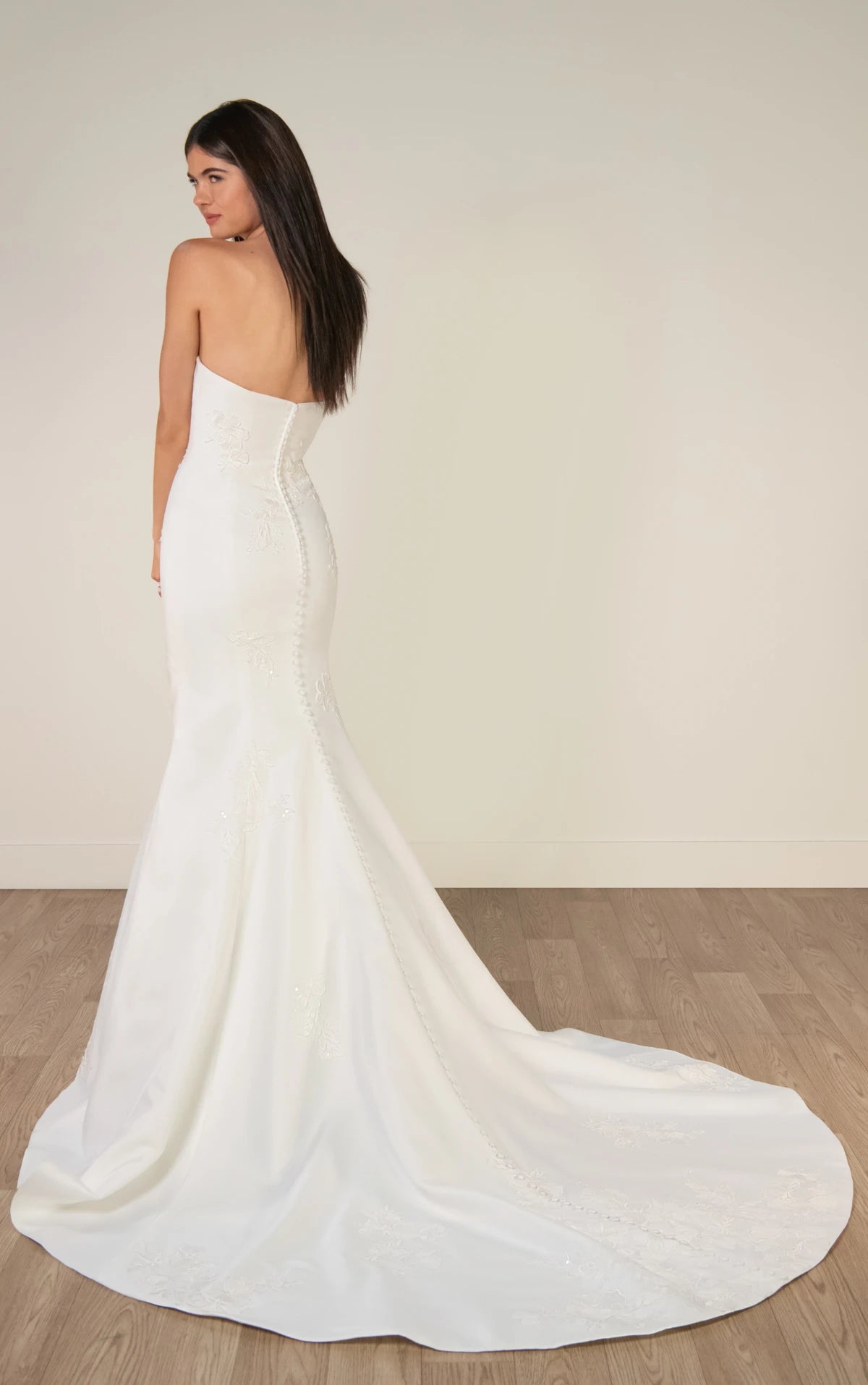 34557-Strapless Mikado Mermaid Wedding Gown