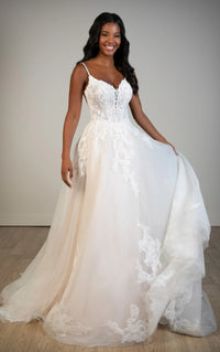 34562-Beaded Lace A-Line Wedding Gown