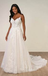 34562-Beaded Lace A-Line Wedding Gown