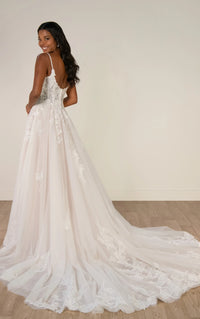34562-Beaded Lace A-Line Wedding Gown