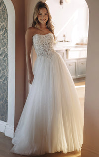 34563-Strapless Lace Ballgown Wedding Gown