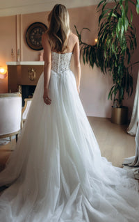 34563-Strapless Lace Ballgown Wedding Gown
