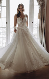 34822-Sparkle Tulle and Lace A-Line Wedding Gown