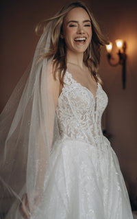 34822-Sparkle Tulle and Lace A-Line Wedding Gown