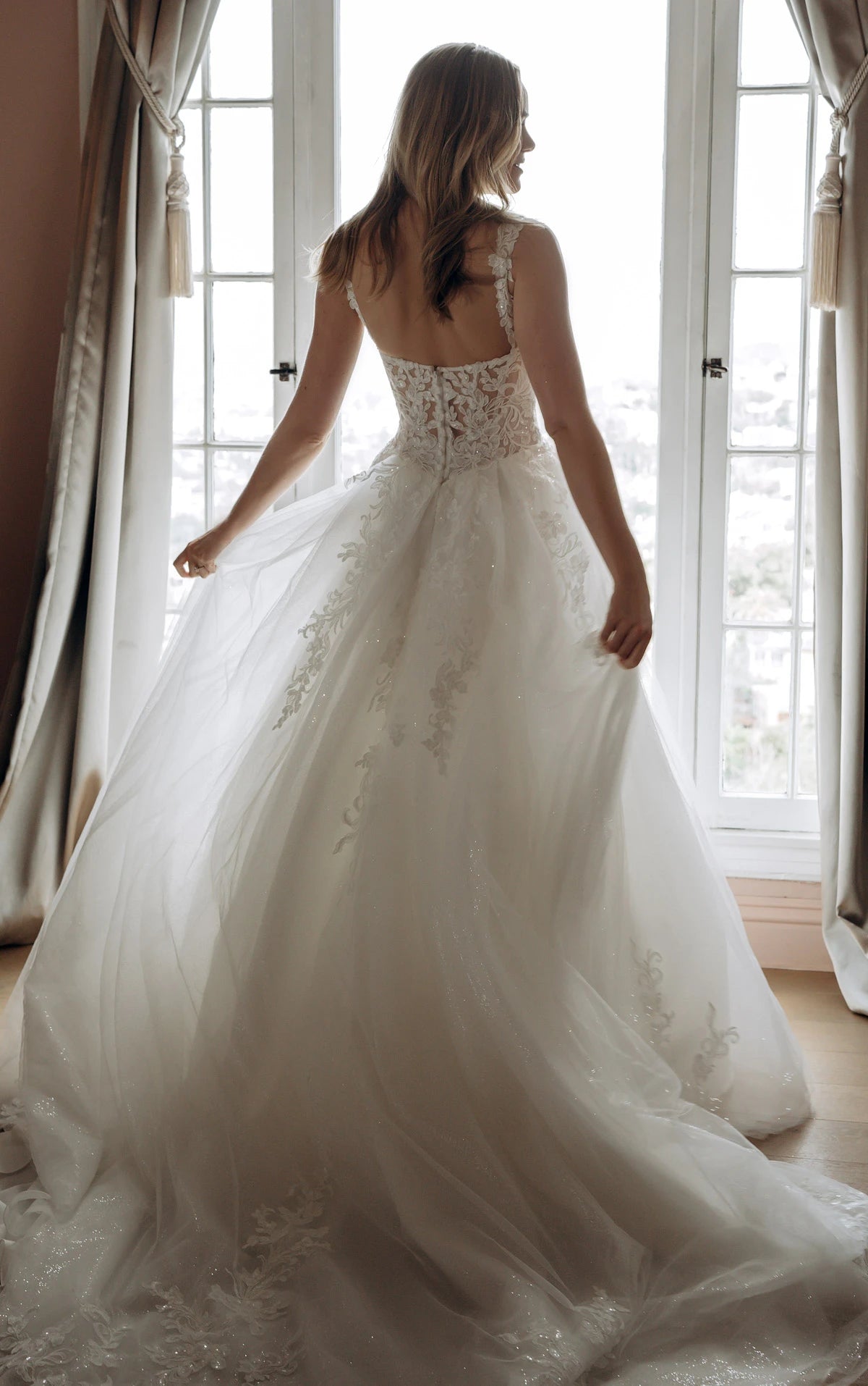 34822-Sparkle Tulle and Lace A-Line Wedding Gown