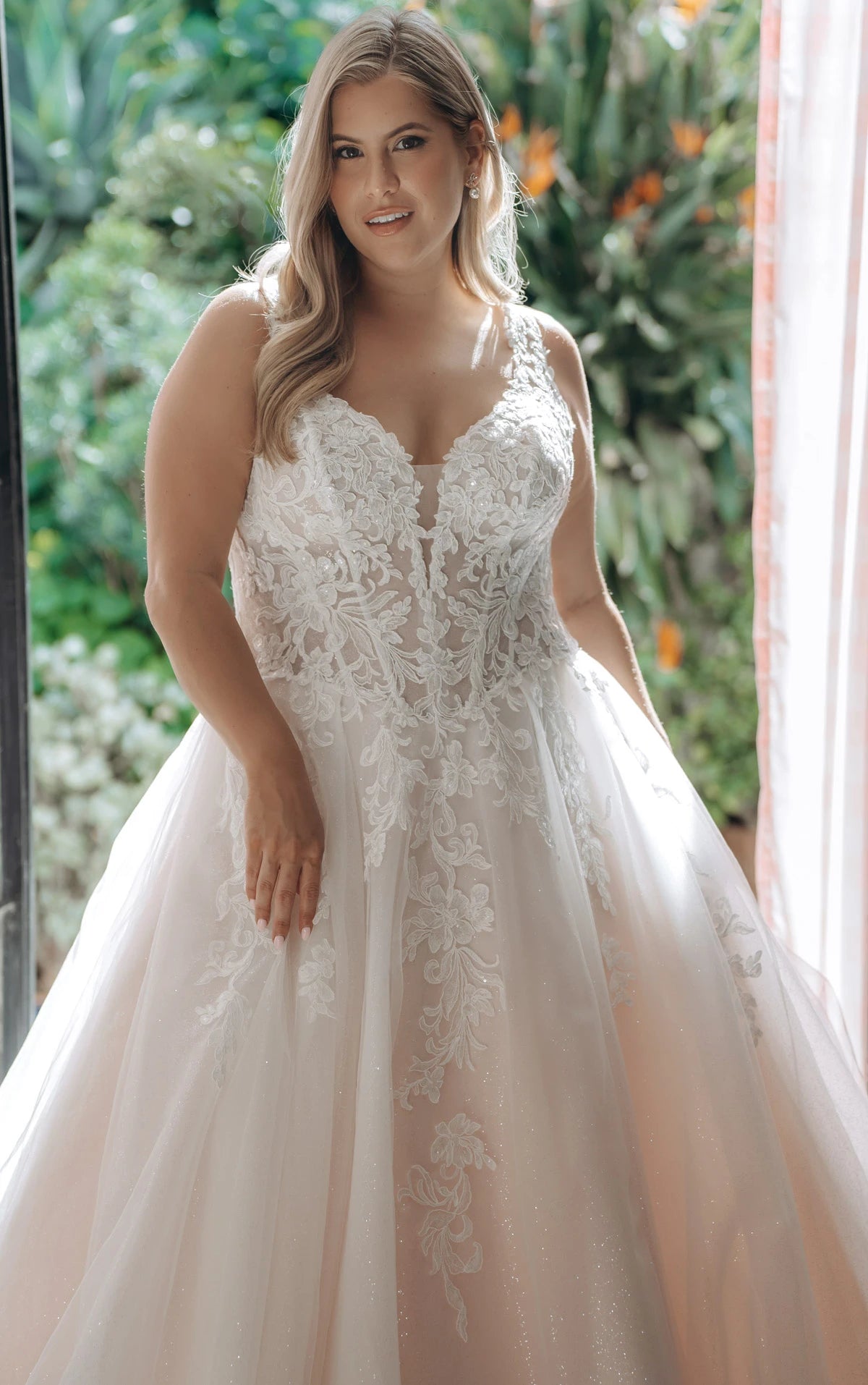 34822-Sparkle Tulle and Lace A-Line Wedding Gown
