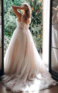 34822-Sparkle Tulle and Lace A-Line Wedding Gown