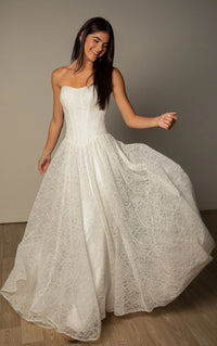 34825-Allover Lace A-Line Wedding Gown