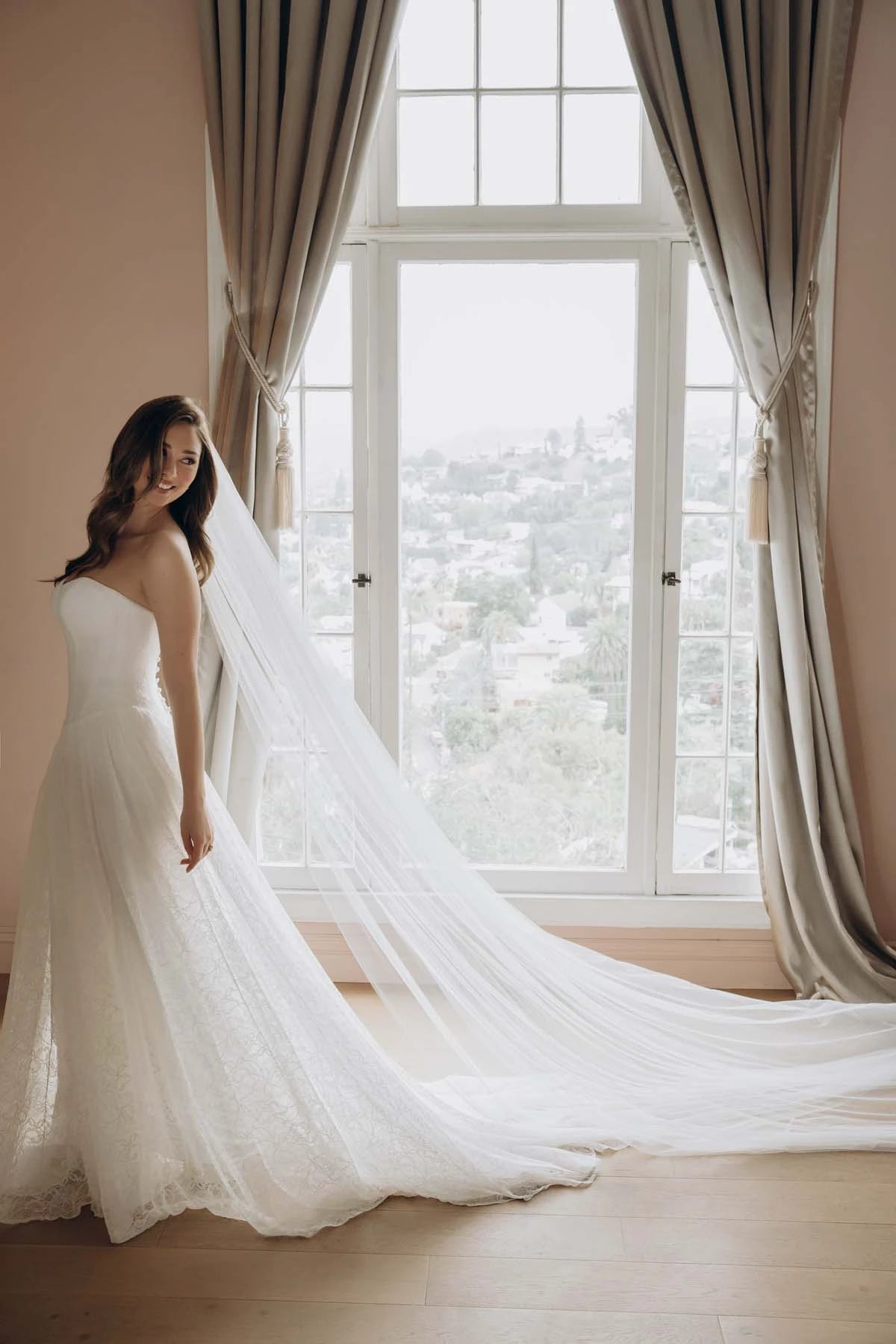 34825-Allover Lace A-Line Wedding Gown