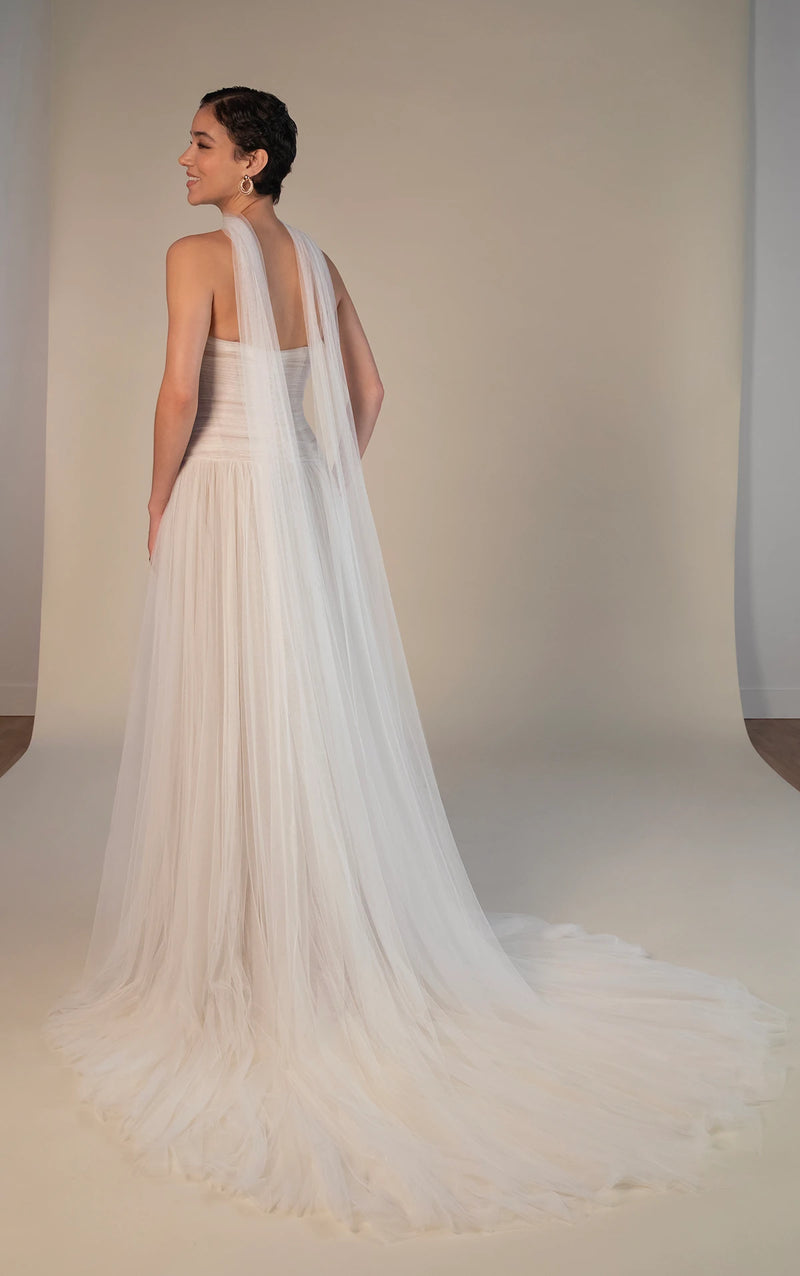 33385 - Soft A-Line Bridal Dress with Lace Detailing