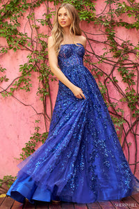 Sherri Hill Dress 54340 - Strapless Ballgown with Sequin Embellishments